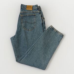Lee Original Jeans Women's Size 14 Med Blue Denim High Waisted Mom Jeans Vintage